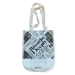 Lululemon Reusable Shopping/Gift/Lunch Snap Closure Bag “Breathe Deeply”